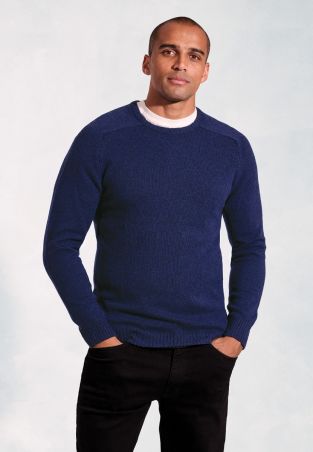 Charlbury Navy Lambswool Crew Neck