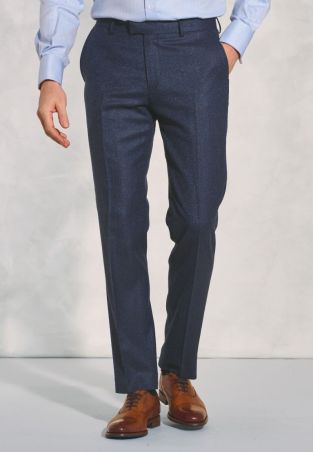 Tailored Fit Clifford Navy Donegal Wool Suit Pants