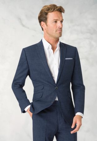 Tailored Fit Constable Navy Linen Blend Suit - Vest Optional