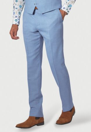 Tailored Fit Constable Sky Linen Blend Suit Pants