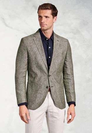 Tailored Fit Eastwood Khaki Pure Linen Jacket