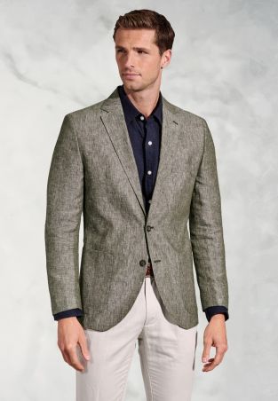 Tailored Fit Eastwood Khaki Pure Linen Jacket