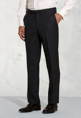 Regular Fit Epsom Grey Pinstripe Wool Suit Pants