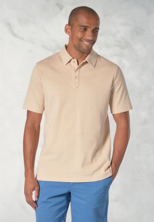 Gough Cotton Rich Biscuit Soft Knit Polo Shirt