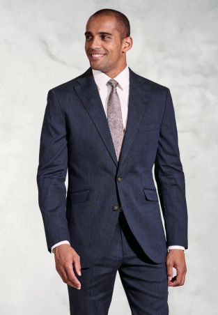 Tailored Fit Grant Navy Linen Blend Suit