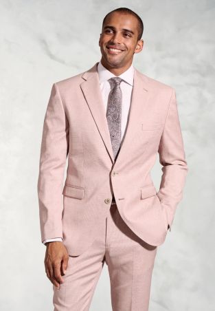 Tailored Fit Hardy Pink Textured Occasion Suit - Vest Optional