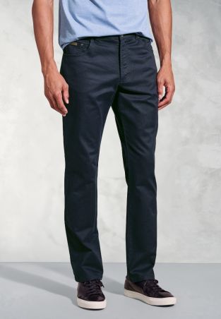 Tailored Fit Harrelson Navy Slub Cotton 5 Pocket Pants