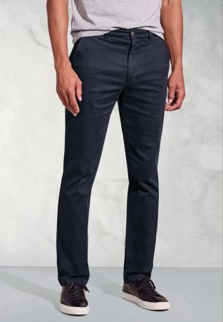 Tailored Fit Holland Navy Sateen Cotton Stretch Pants