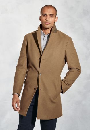 Hutchinson Camel Wool Blend Shortie Overcoat