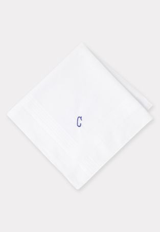 Pure Cotton Initial C Hankies x 3