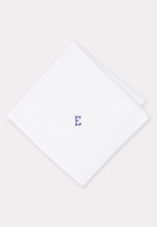 Pure Cotton Initial E Hankies x 3