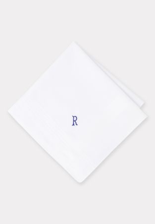 Pure Cotton Initial R Hankies x 3