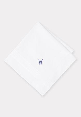 Pure Cotton Initial W Hankies x 3