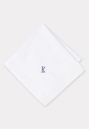 Pure Cotton Initial K Hankies x 3