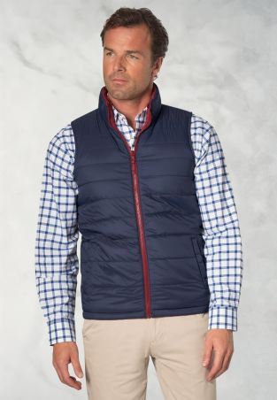 Key Navy and Wine Reversible Quilted Vest