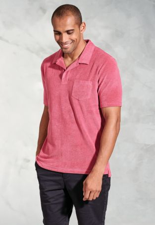 Milton Rose Cotton Rich Terry Towelling Polo Shirt