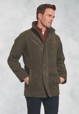 Niven Khaki Faux Suede Padded Jacket