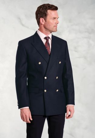 Regular Fit Reigate Navy Pure New Wool Double Breasted Blazer