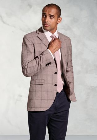 Tailored Fit Neeson Rose Windowpane Check Linen Blend jacket