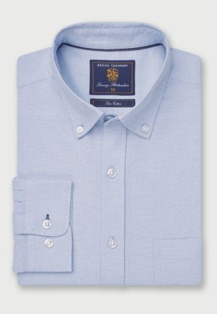 Regular Fit Sky Blue Oxford Cotton Shirt