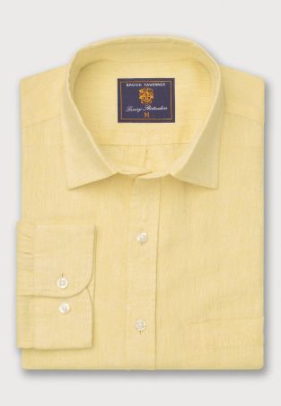 Regular Fit Lemon Pure Linen Shirt