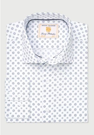 Regular Fit Blue Starburst Print Shirt
