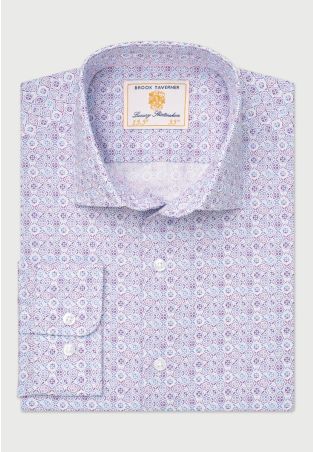 Regular Fit Lilac Tile Print Shirt