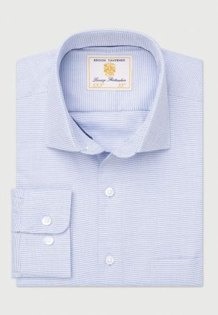 Regular Fit Sky Blue Dobby Shirt