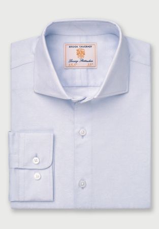 Tailored Fit Sky Blue Floral Jacquard 'Occasion' Shirt