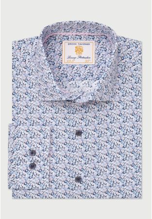 Regular Fit Blue Ditsy Floral Shirt