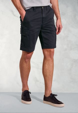 Statham Navy Cotton Stretch Cargo Shorts