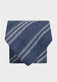 Navy Textured Stripe Tie