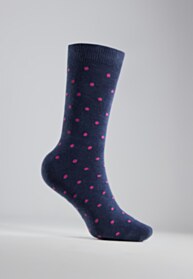 Navy and Pink Polka Dot Socks