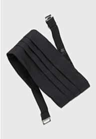 Black Plain Satin Cummerbund
