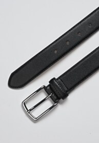 Black Grain Leather Belt