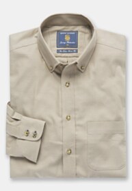 Regular Fit Stone Brushed Cotton Twill Shirt