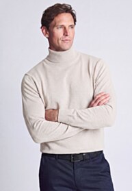 Ivory Cashmere Roll Neck Jumper