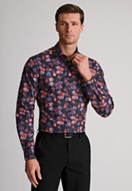 Regular Fit Burgundy Tapestry Floral Print Cotton Shirt