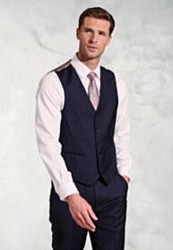 Tailored Fit Affleck Navy Wool Suit Vest