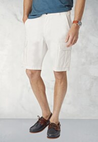 Carleton Stretch Cotton White Cargo Shorts