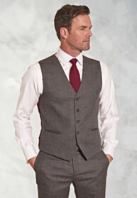 Tailored Fit Clifford Grey Donegal Wool Suit Vest
