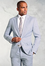 Tailored Fit Hardy Blue Textured Occasion Suit - Vest Optional