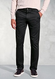 Regular Fit Leo Black Stretch Cotton Chinos