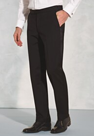 Tailored Fit Sapphire Black Wool Blend Dinner Suit Pants