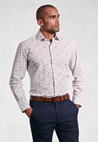 Tailored Fit Red Ditsy Floral Shirt