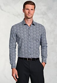 Regular Fit Navy Ditsy Floral Cotton Shirt