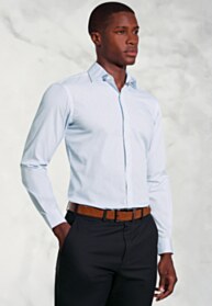 Regular Fit Sky Blue Micro Geometric Print Cotton Shirt