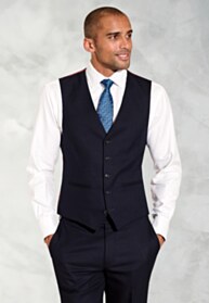 Tailored Fit Wells Navy Wool Blend Suit Vest