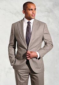 Tailored Fit Whitlock Taupe Italian Flannel Suit Jacket