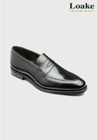 Loake Lynch Black Leather Penny Loafers